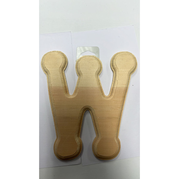 BIG WOODEN LETTER-W  H 6'' W 4.5''