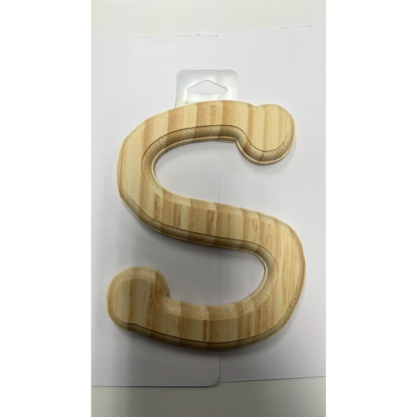 BIG WOODEN LETTER- S  H 6'' W 4.5''