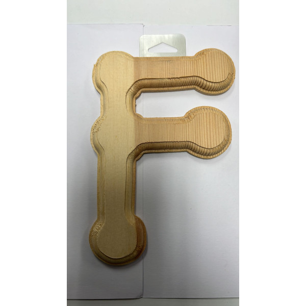 BIG WOODEN LETTER-F H6'' W4.5''