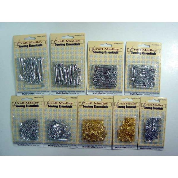 SAFETY PINS GOLD 18M 100PC silver