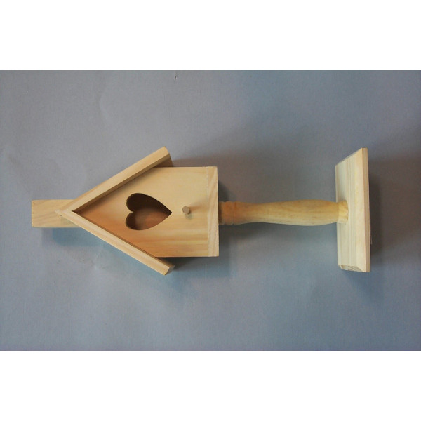 WOODEN BIRD HOUSE WITH STAND