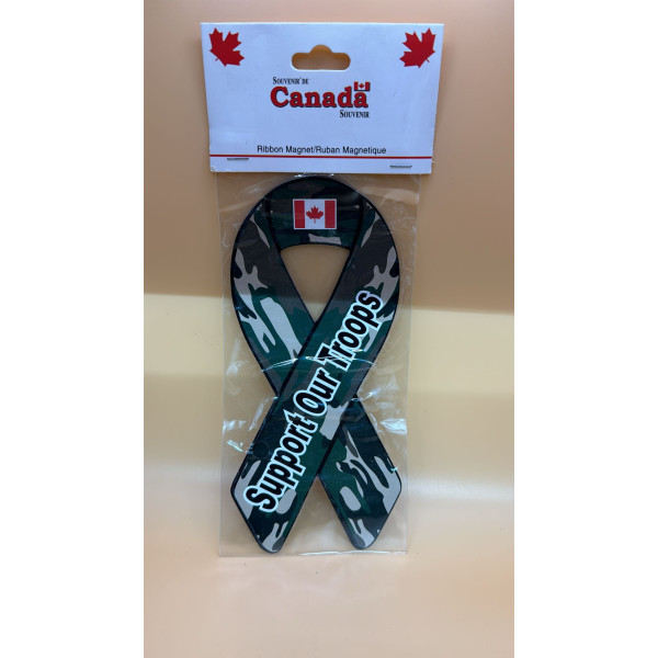 CANADA SUPPORT OUR TROOPS RIBBON MAGNET